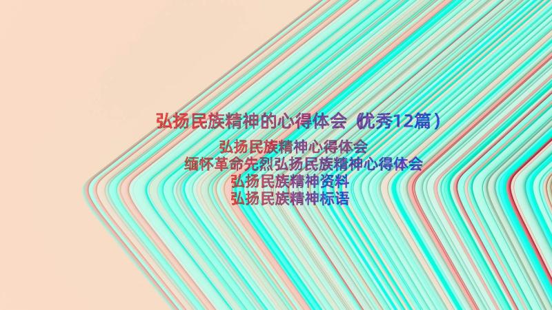 弘扬民族精神的心得体会（优秀12篇）