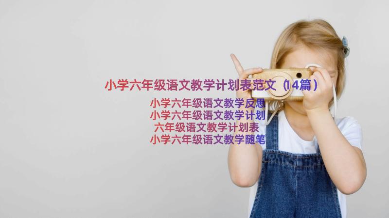 小学六年级语文教学计划表范文（14篇）