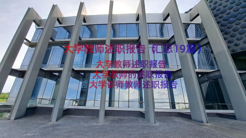 大学教师述职报告（汇总19篇）