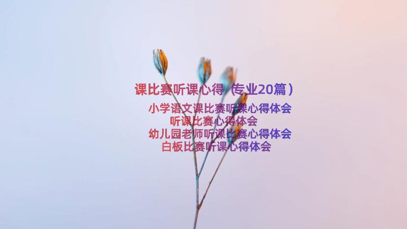 课比赛听课心得（专业20篇）