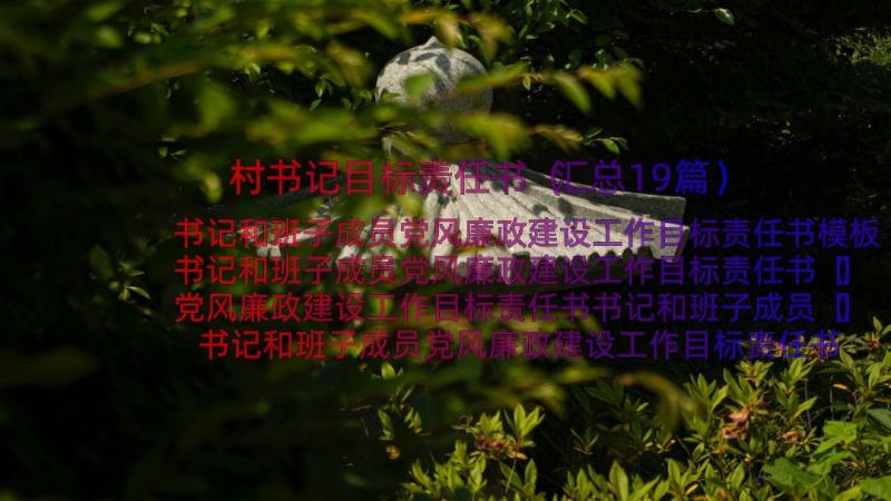 村书记目标责任书（汇总19篇）