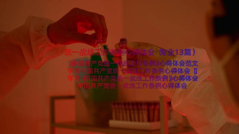 统一战线工作条例心得体会（专业13篇）