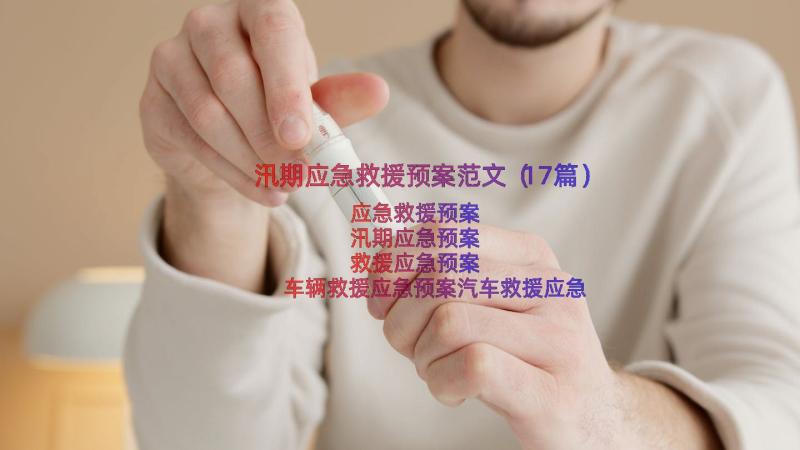 汛期应急救援预案范文（17篇）