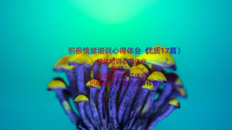 积极情绪培训心得体会（优质17篇）