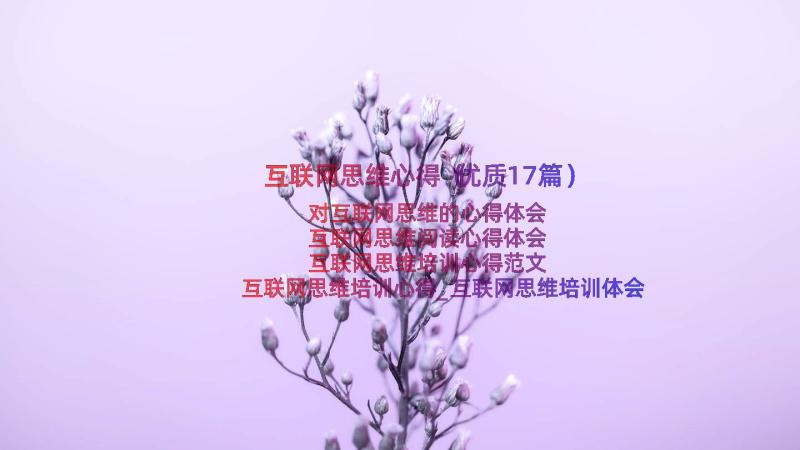 互联网思维心得（优质17篇）