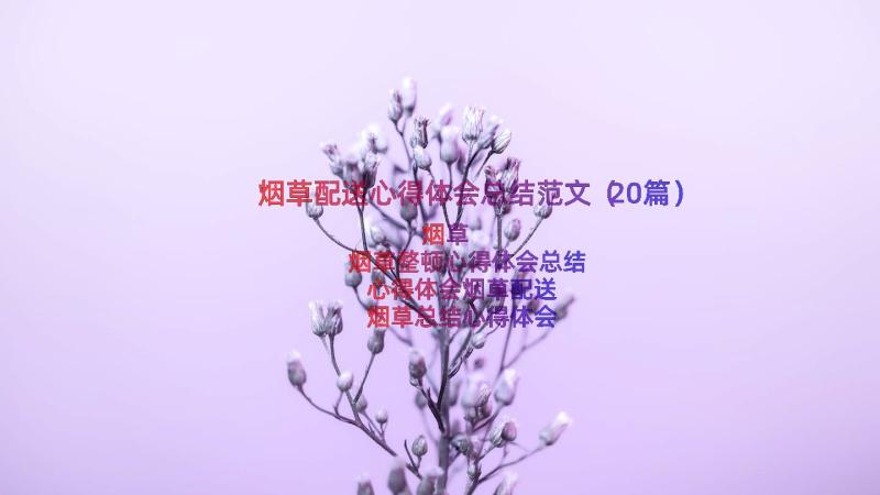 烟草配送心得体会总结范文（20篇）