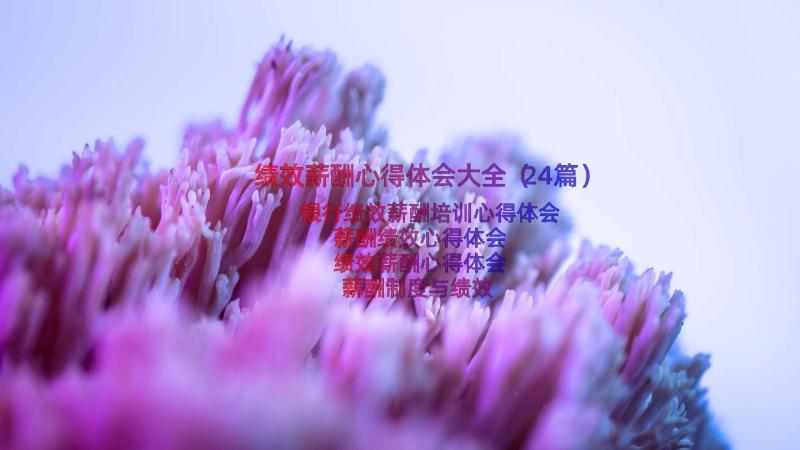 绩效薪酬心得体会大全（24篇）