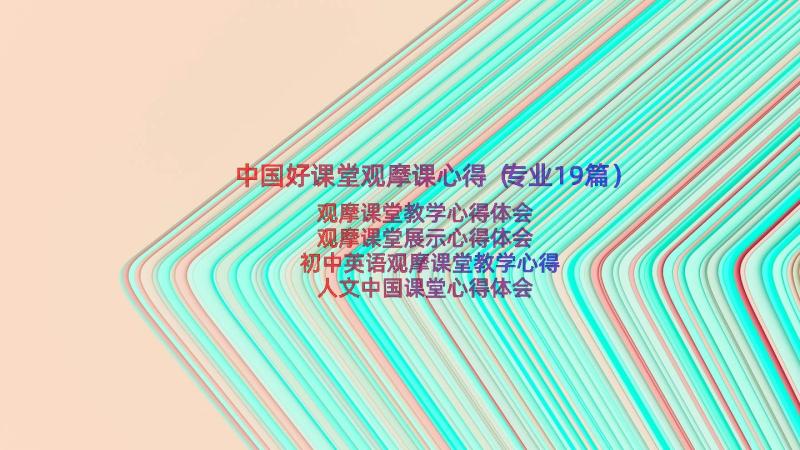 中国好课堂观摩课心得（专业19篇）