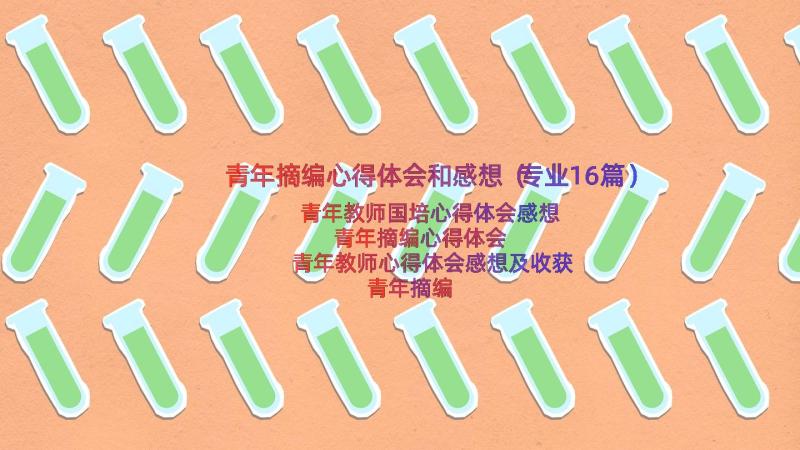 青年摘编心得体会和感想（专业16篇）