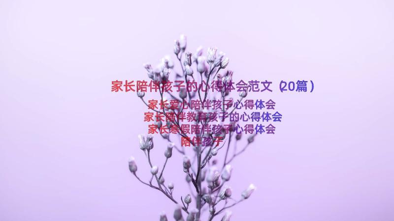 家长陪伴孩子的心得体会范文（20篇）