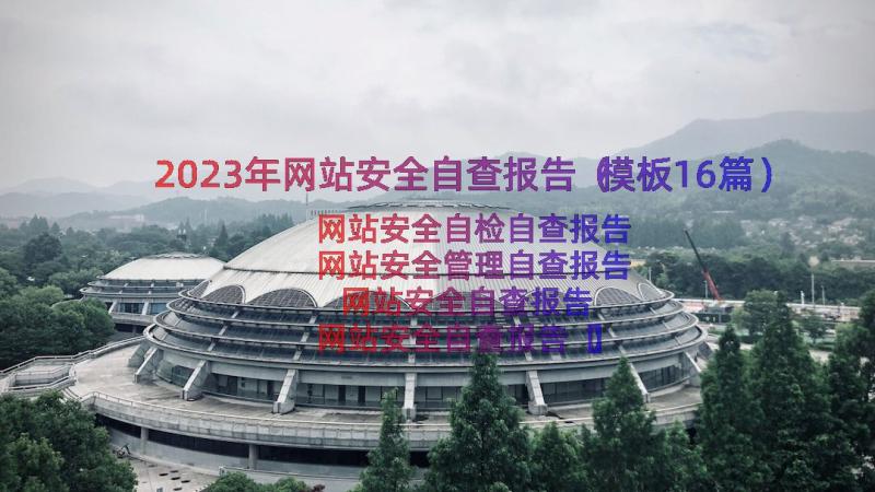 2023年网站安全自查报告（模板16篇）