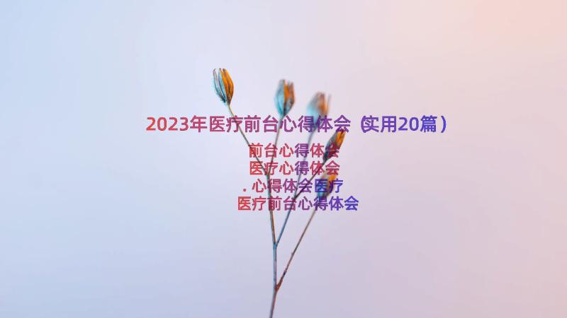 2023年医疗前台心得体会（实用20篇）