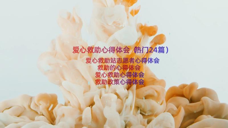 爱心救助心得体会（热门24篇）