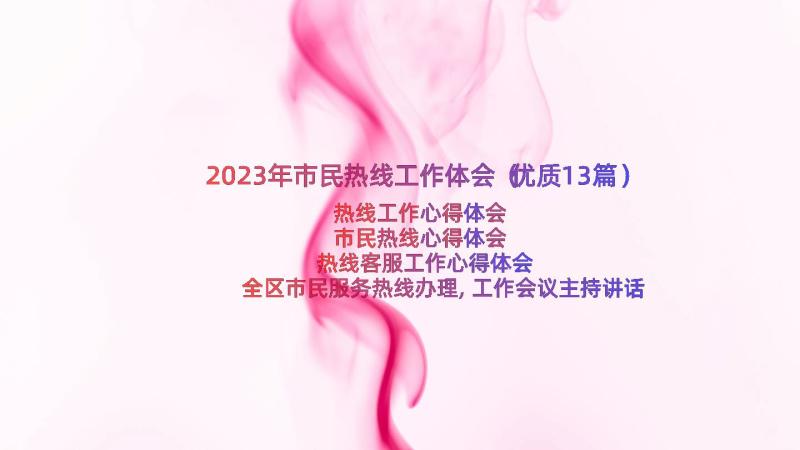 2023年市民热线工作体会（优质13篇）