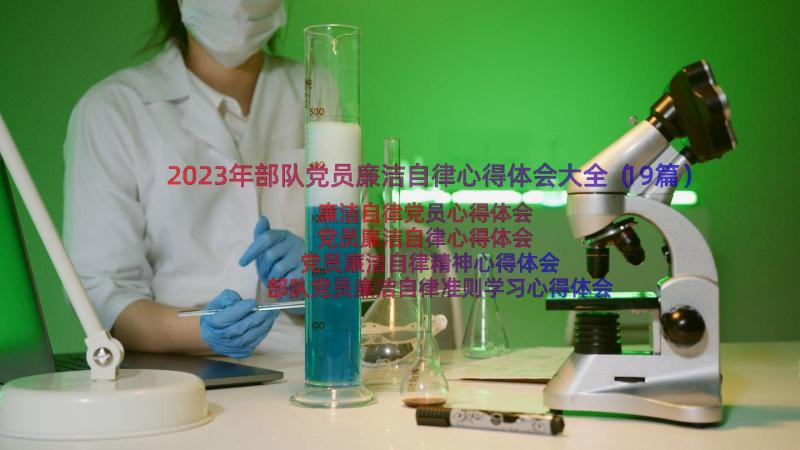 2023年部队党员廉洁自律心得体会大全（19篇）