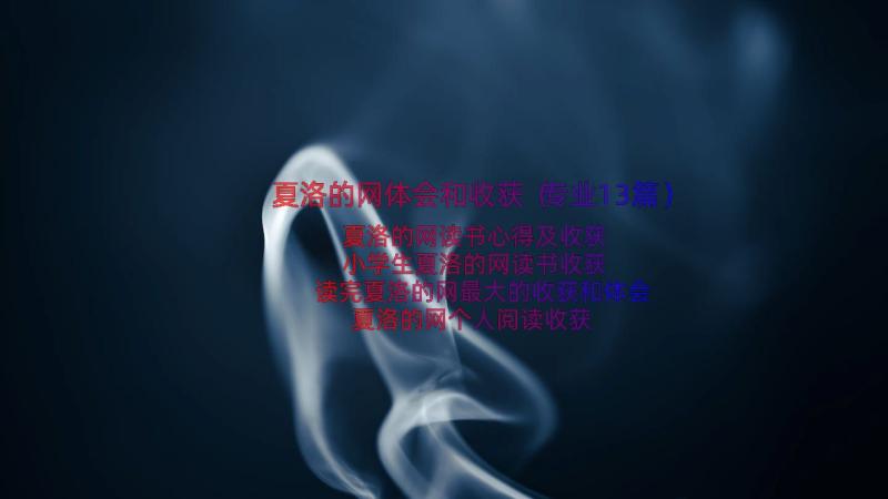 夏洛的网体会和收获（专业13篇）