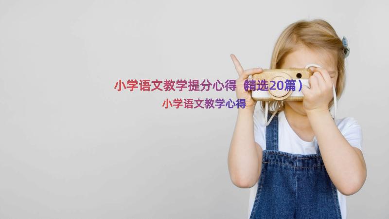 小学语文教学提分心得（精选20篇）