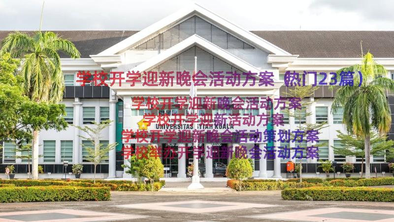 学校开学迎新晚会活动方案（热门23篇）