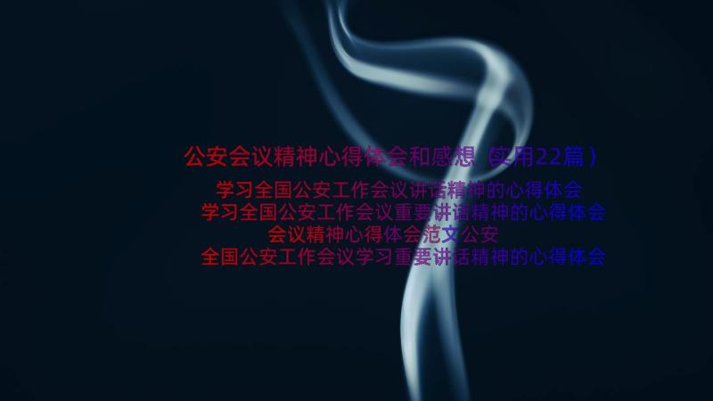 公安会议精神心得体会和感想（实用22篇）