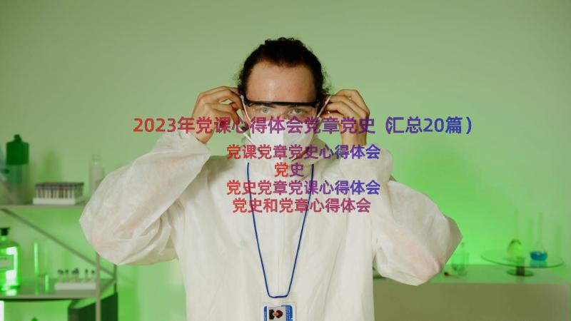 2023年党课心得体会党章党史（汇总20篇）