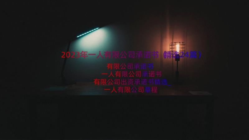 2023年一人有限公司承诺书（精选24篇）