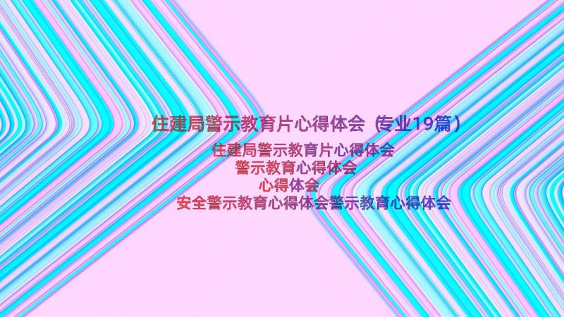 住建局警示教育片心得体会（专业19篇）