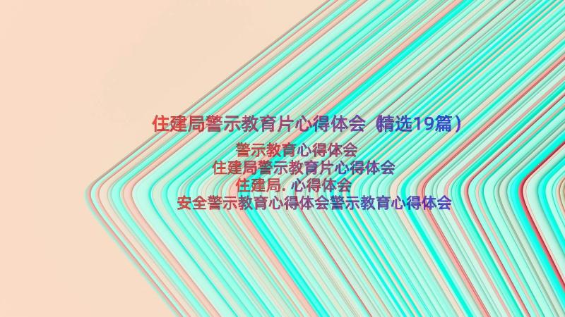 住建局警示教育片心得体会（精选19篇）