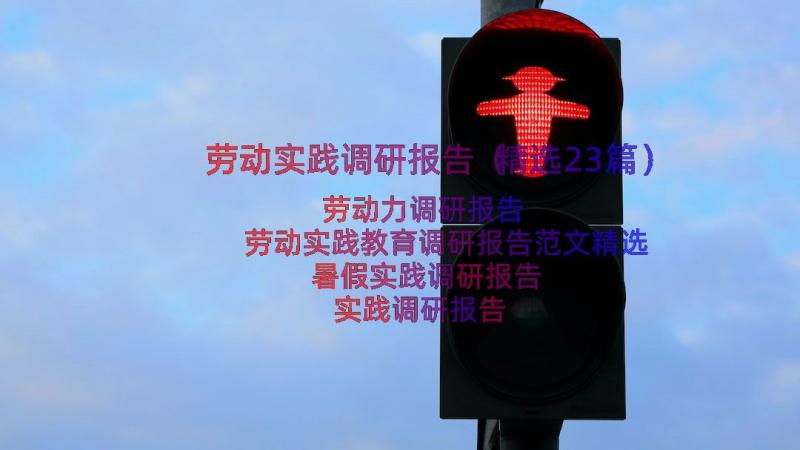 劳动实践调研报告（精选23篇）