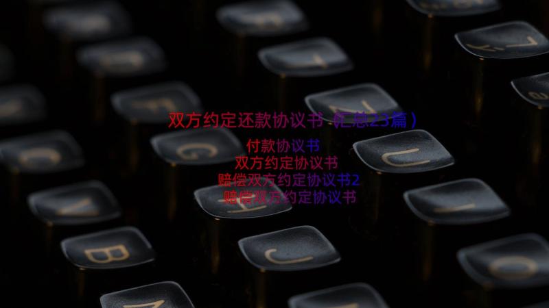 双方约定还款协议书（汇总23篇）