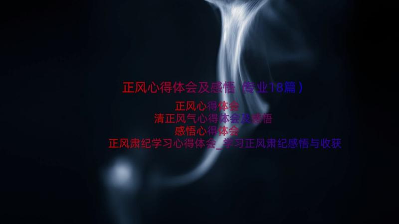 正风心得体会及感悟（专业18篇）