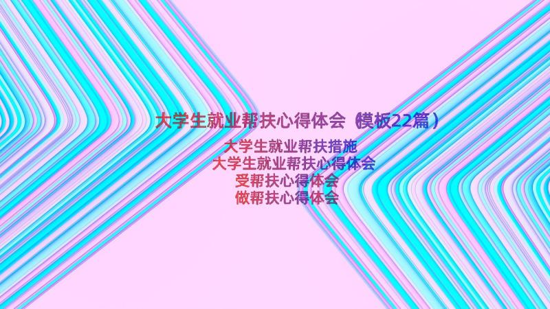 大学生就业帮扶心得体会（模板22篇）