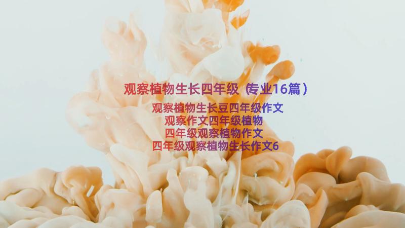 观察植物生长四年级（专业16篇）