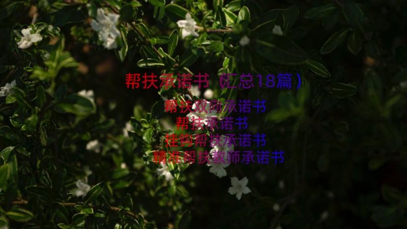 帮扶承诺书（汇总18篇）