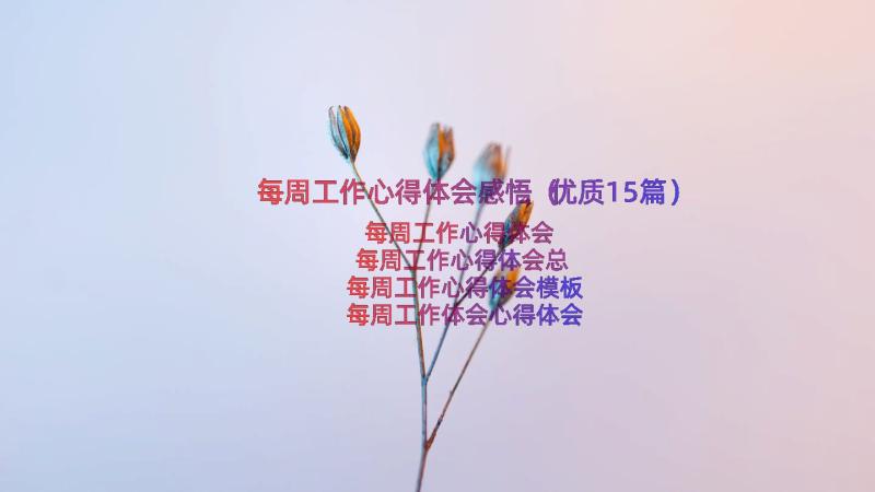 每周工作心得体会感悟（优质15篇）