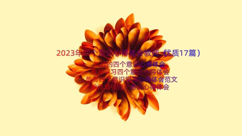 2023年四个意识心得体会教师（优质17篇）