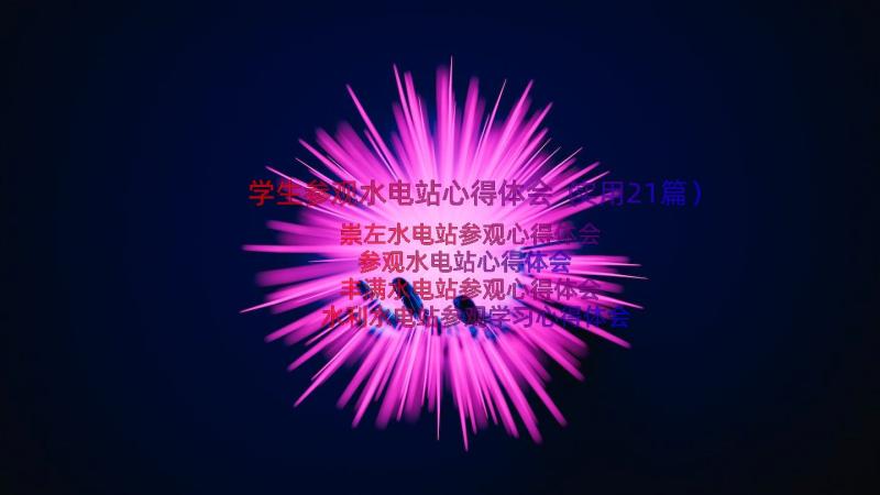 学生参观水电站心得体会（实用21篇）