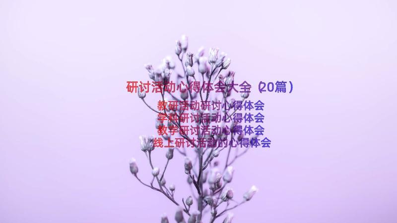 研讨活动心得体会大全（20篇）