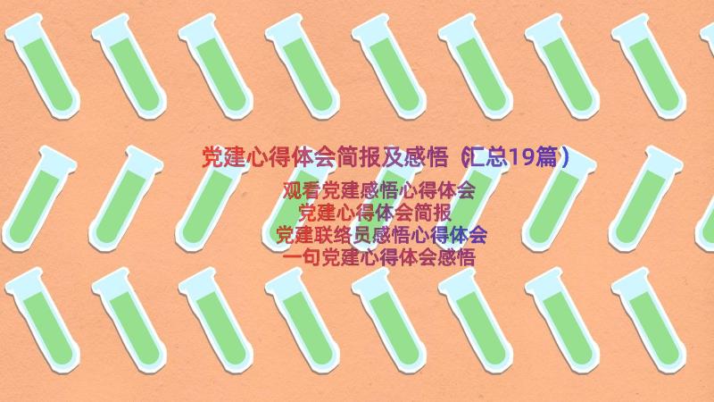 党建心得体会简报及感悟（汇总19篇）