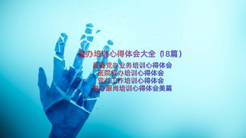 党办培训心得体会大全（18篇）