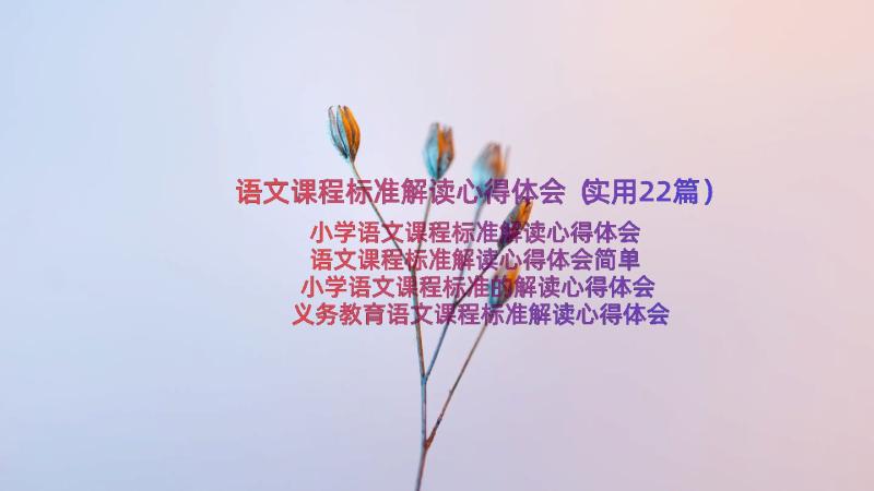 语文课程标准解读心得体会（实用22篇）