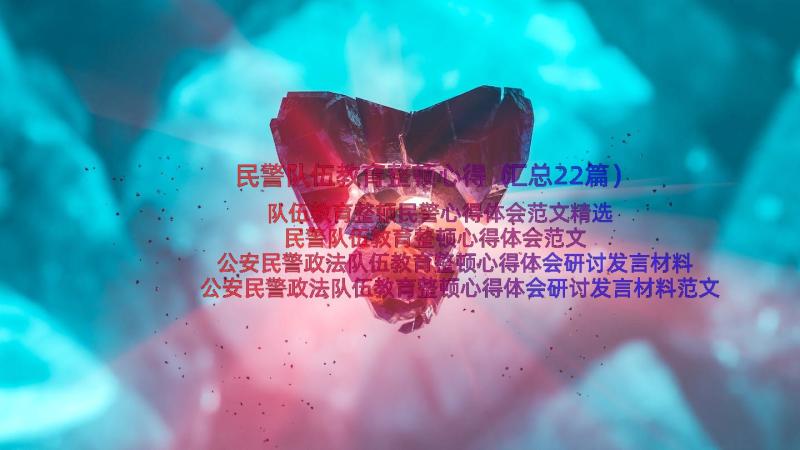 民警队伍教育整顿心得（汇总22篇）