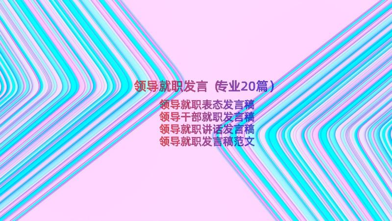 领导就职发言（专业20篇）