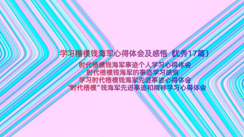 学习楷模钱海军心得体会及感悟（优秀17篇）