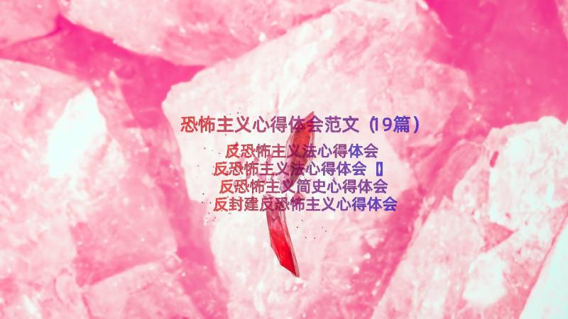 恐怖主义心得体会范文（19篇）