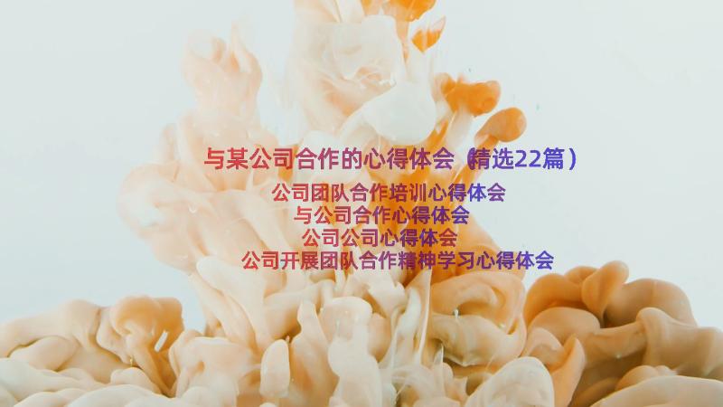 与某公司合作的心得体会（精选22篇）