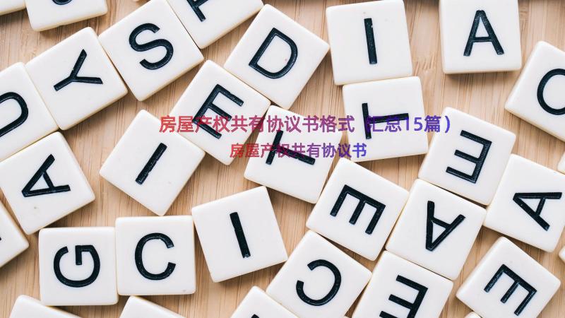 房屋产权共有协议书格式（汇总15篇）