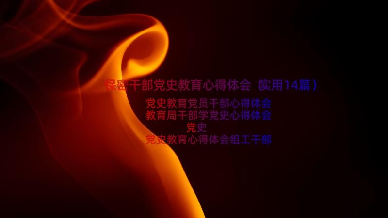 保密干部党史教育心得体会（实用14篇）