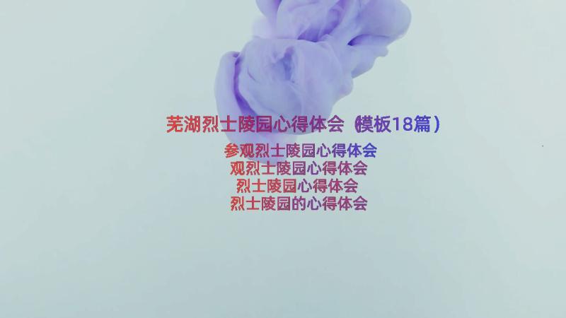 芜湖烈士陵园心得体会（模板18篇）