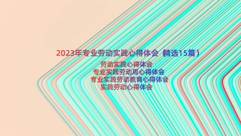 2023年专业劳动实践心得体会（精选15篇）