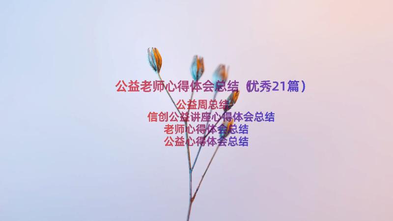 公益老师心得体会总结（优秀21篇）